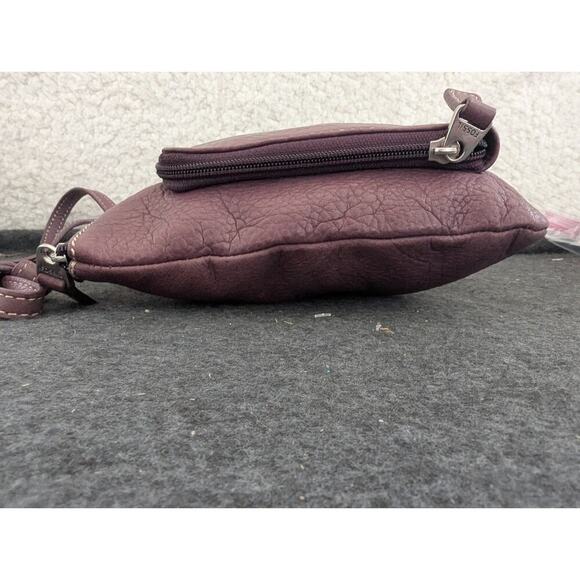 Fossil Vintage Leather Burgundy Plum Crossbody Bag Shoulderbag Purse Slim - Picture 4 of 13